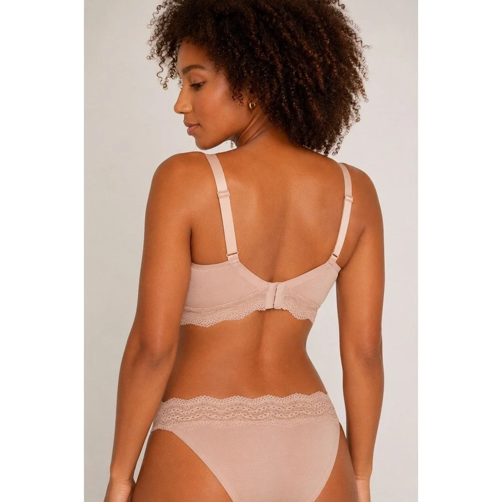 Cosabella Ceylon Modal Curvy Bralette Nude Beige Wireless Lounge Bra XL - Picture 2 of 12